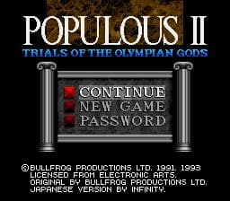 Populous II: Trials of the Olympian Gods — обложка